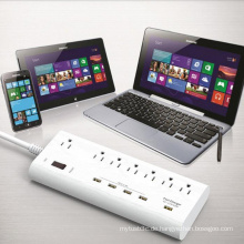 7 AC Us Steckdosen 5 USB Ports Power Strip Charger